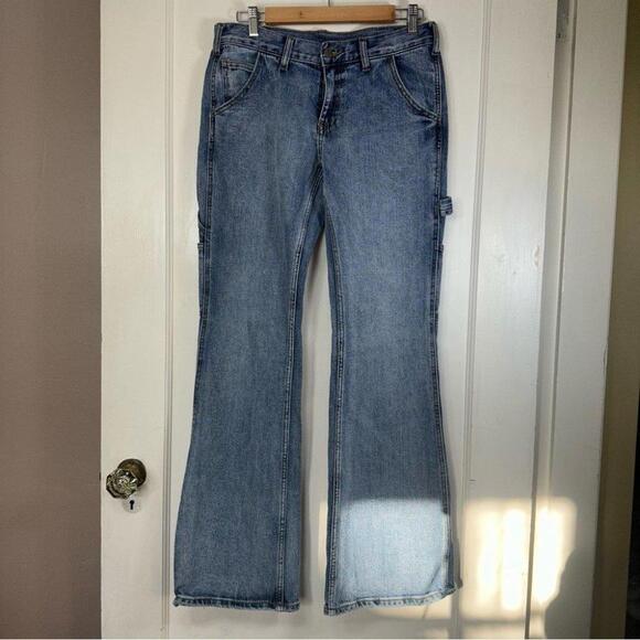 John Galt Medium Blue Natalia Low  Rise Carpenter Jeans - Picture 4 of 12